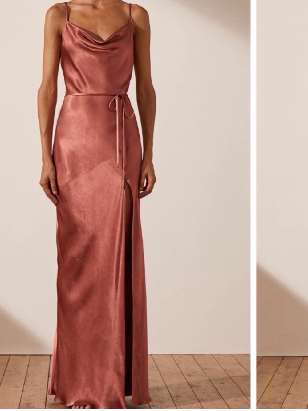 Shona Joy Bias Cowl Maxi Dress with side slit